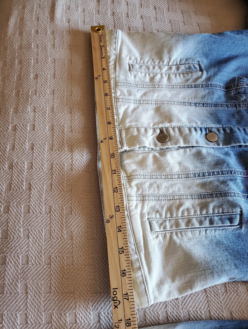 Loft Ombre Dip-dyed Blue White Denium Trucker Jacket - Picture 7 of 12